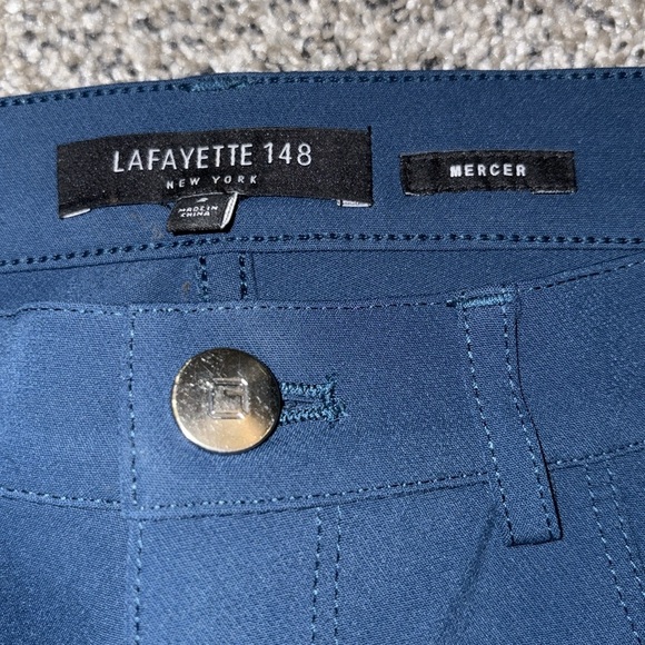 Lafayette 148 Mercer Pant in Teal Blue - Picture 3 of 6